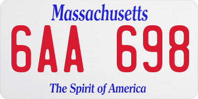MA license plate 6AA698