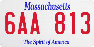 MA license plate 6AA813