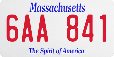 MA license plate 6AA841