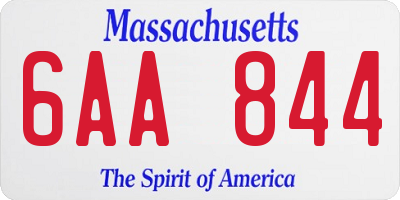 MA license plate 6AA844