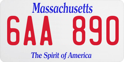 MA license plate 6AA890