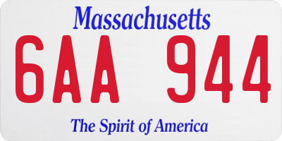 MA license plate 6AA944