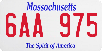 MA license plate 6AA975