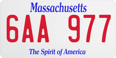 MA license plate 6AA977