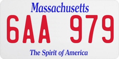 MA license plate 6AA979