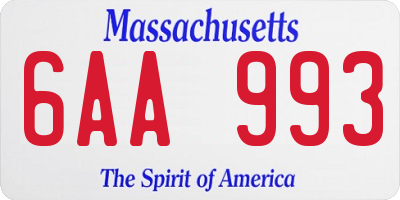 MA license plate 6AA993