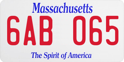 MA license plate 6AB065