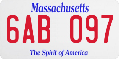 MA license plate 6AB097