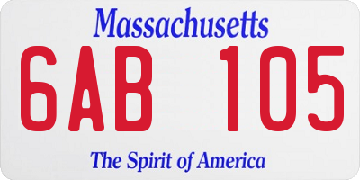 MA license plate 6AB105
