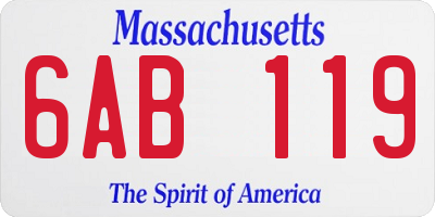 MA license plate 6AB119