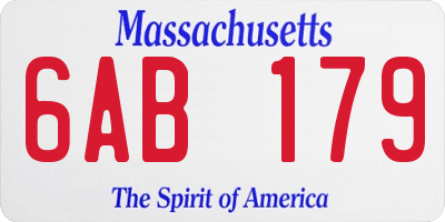MA license plate 6AB179