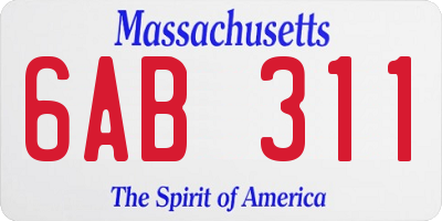 MA license plate 6AB311