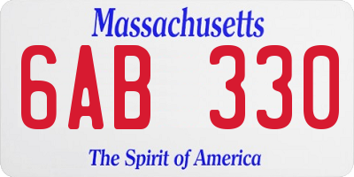 MA license plate 6AB330
