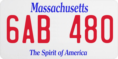 MA license plate 6AB480