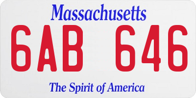 MA license plate 6AB646