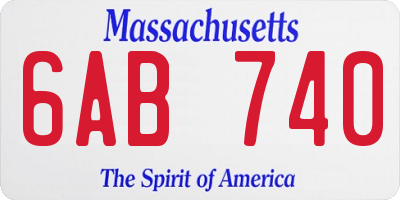 MA license plate 6AB740