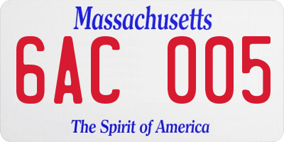 MA license plate 6AC005