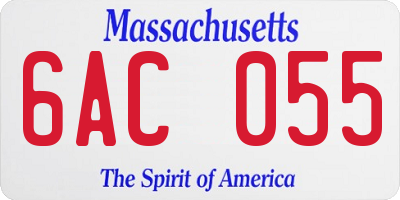 MA license plate 6AC055