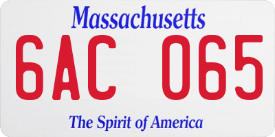 MA license plate 6AC065