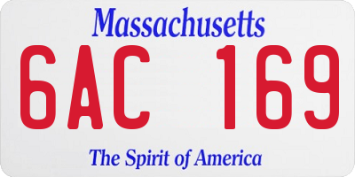 MA license plate 6AC169
