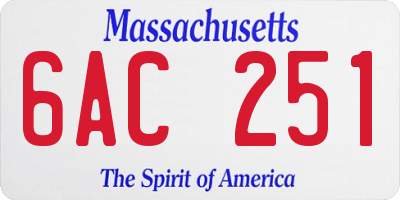 MA license plate 6AC251