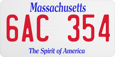 MA license plate 6AC354