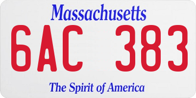 MA license plate 6AC383