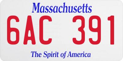 MA license plate 6AC391