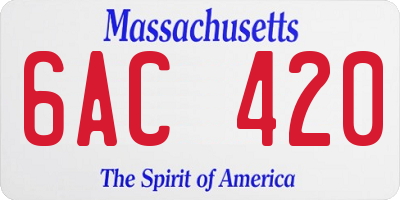 MA license plate 6AC420