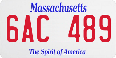 MA license plate 6AC489