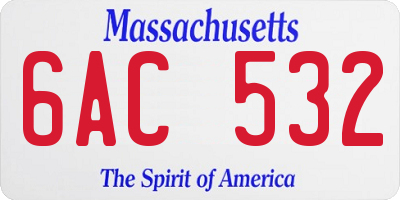 MA license plate 6AC532