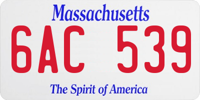 MA license plate 6AC539