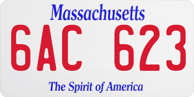 MA license plate 6AC623