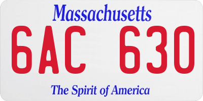 MA license plate 6AC630