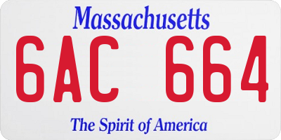 MA license plate 6AC664