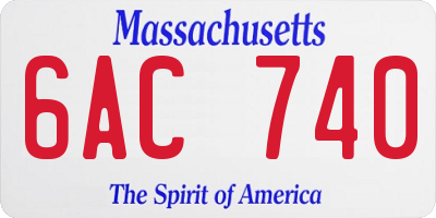 MA license plate 6AC740