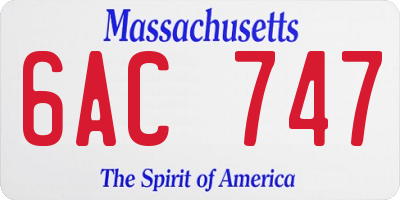 MA license plate 6AC747