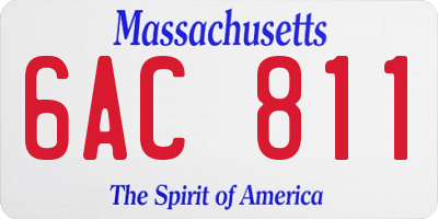 MA license plate 6AC811