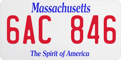 MA license plate 6AC846