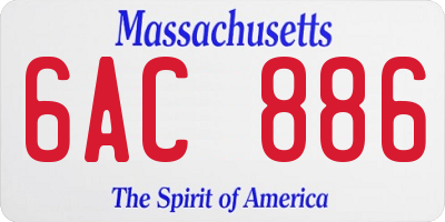 MA license plate 6AC886