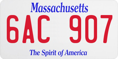 MA license plate 6AC907