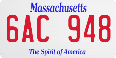 MA license plate 6AC948