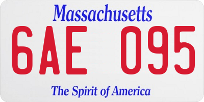 MA license plate 6AE095