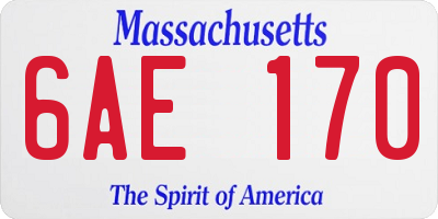 MA license plate 6AE170