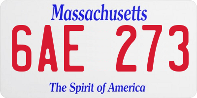 MA license plate 6AE273