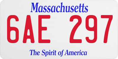 MA license plate 6AE297