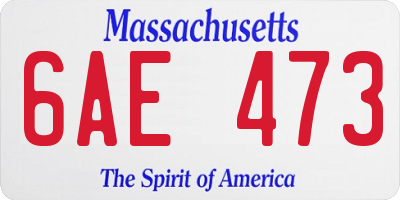 MA license plate 6AE473