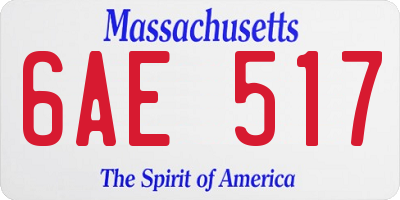 MA license plate 6AE517