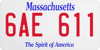 MA license plate 6AE611