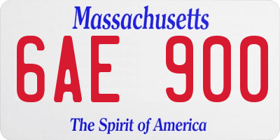 MA license plate 6AE900